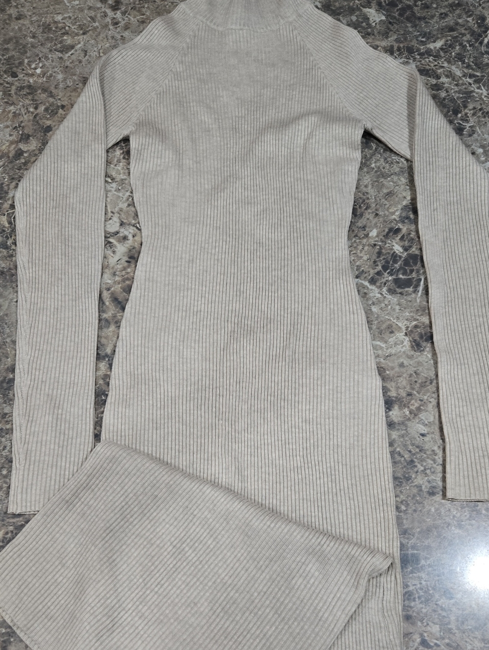 PrettyLittleThing Cream Ribbed Knit Bottoms